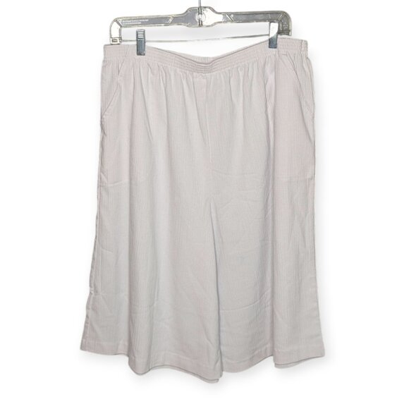 Blair White Wide Leg Cropped Pants with Elastic Waist Women's Size 18W - Picture 1 of 16